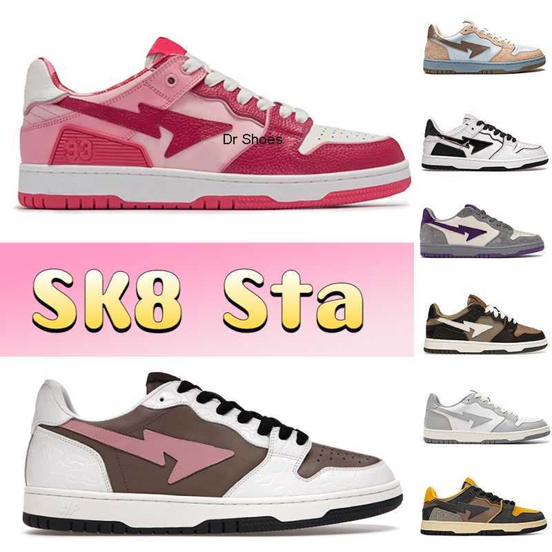 

2023 Designer SK8 Sta Court Bapesta Casual Shoes Nigo ABC Camo Pink Blue Low fashion men women sneaker Brown Ivory Vintage Beige Indigo, #4- wheat red