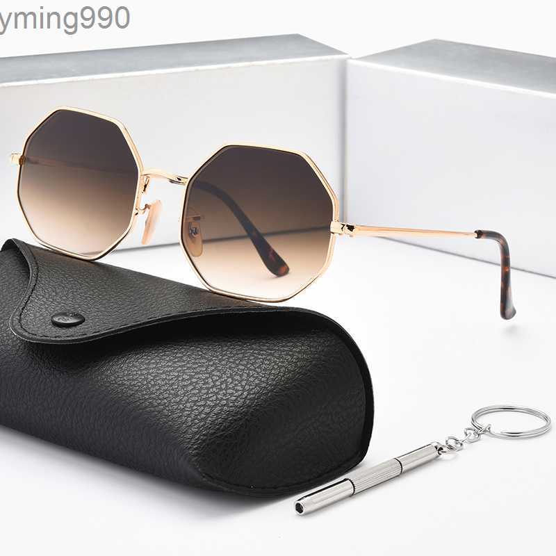 

2022 Designer Polygon Sunglasses For Women Gradient Brown Mirror raybans Lens Brand Punk Sun Glasses Vintage Metal Frame Trendy Shades 1972 raies ban ZFVK