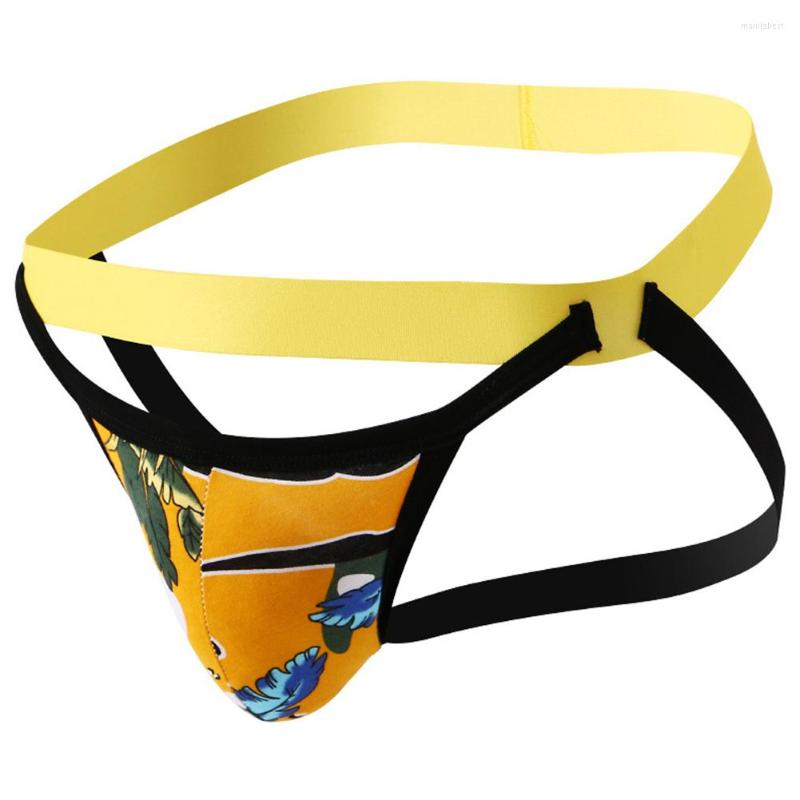 

Underpants Mens Thongs And G String Bikini Men Sexy Brief Pouch Cotton Male Sissy Lingerie Low Rise Jock Strap Underwear, Yellow