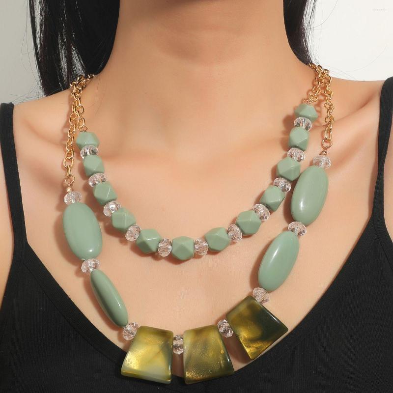 

Chains Trendy Bead Strand Beaded Choker Necklace For Women Bohemian Colorful Handmade Short Geometry Jewelry Wholesale