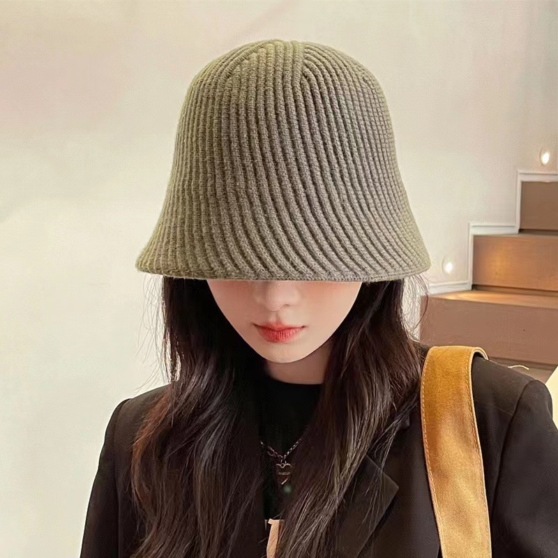 

Wide Brim Hats Bucket Hats European and American women's temperament knitted warm casual fisherman hat 3345 230316, 17