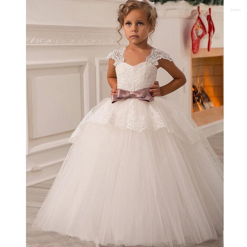 

Girl Dresses White First Holy Communion Dress Ball Gowns Flower Girls Tulle Wedding Party Princess Robe Fille Enfant Mariage De Soiree, Picture shown