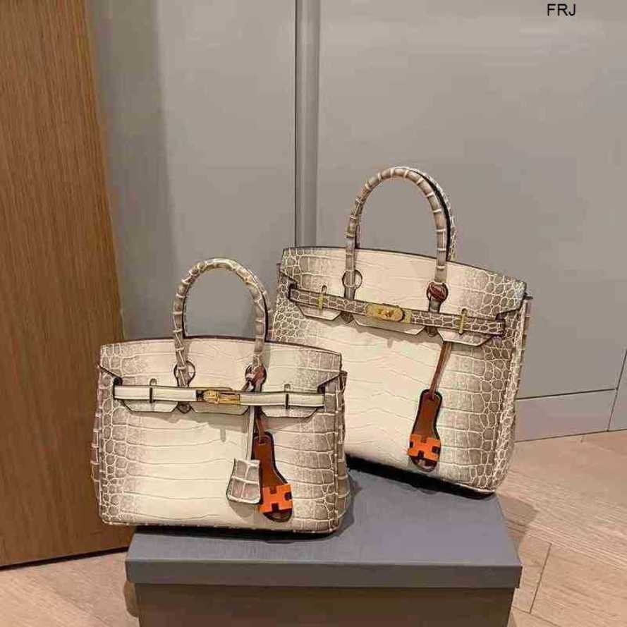 

Designer Bags Birkin Handbags Herms Womens Handbag Picotin 18 22 Advanced Crocodile Leather Small Messenger Single Shoulder Portable Platinum Have Logo frj, Himalayan beige (25cm)