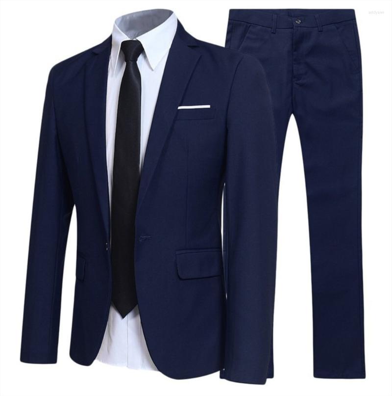 

Men's Suits 2023 Trend Men's Suit Two-piece Male British Gentleman Stylist Groom Wedding Formal For Men Jacket Full Blazer