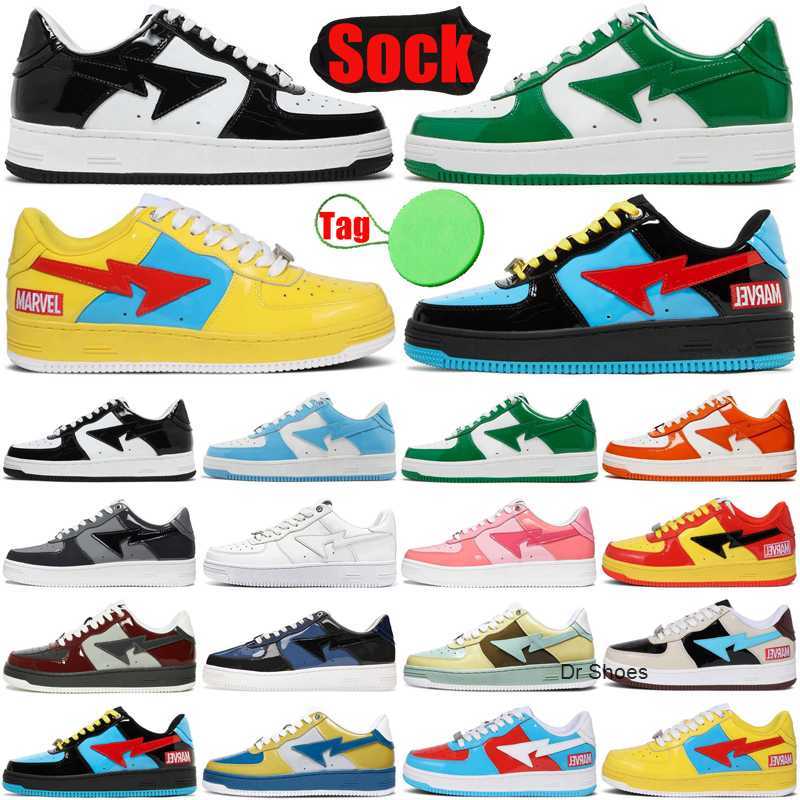 

bapestars sk8 sta low baped Designer casual shoes mens womens shoe lows Black green Yellow Combo Pink Plate-forme luxury trainers sports, 32