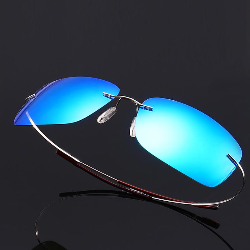 

Sunglasses Ultralight Rimless Polarized Driving Male Sun Glasses Rectangular Vintage For Men Women Titanium FrameSunglasses