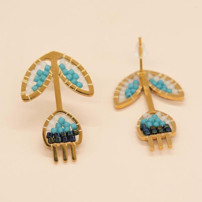 

Dangle Earrings GO2BOHO Arrival Stainless Steel Golden Bouquet Accessories Classic Jewelry Miyuki Beads Braided Earring For Ladies