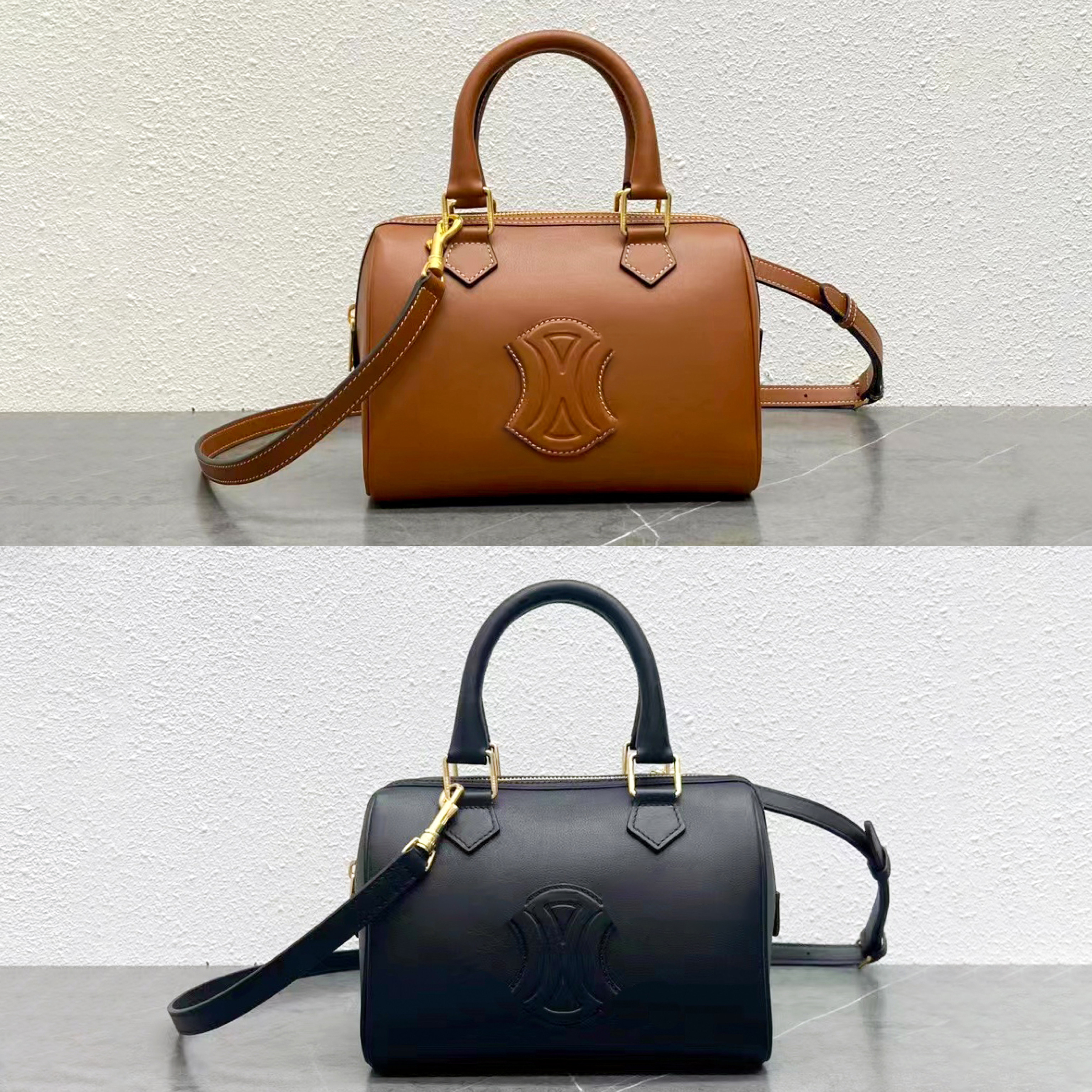 

Luxury tote handbag Designer travel messenger Bag celins Genuine leather with shoulder strap clutch TRIOMPHE CANVAS bag Women's men purse cross body Mini boston Bags, Brown