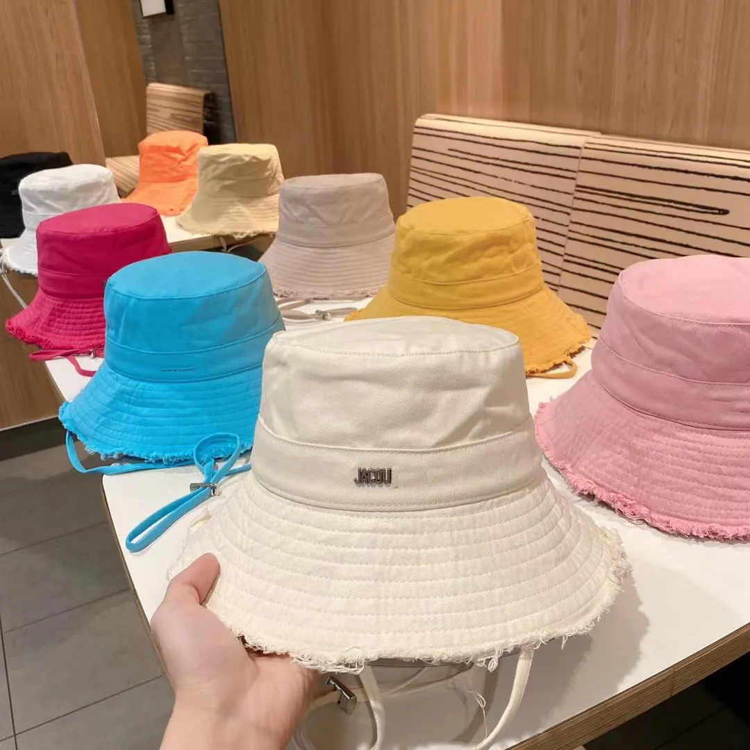 

Quality Designer Bucket Hat For Women Frayed Cap Wide Brim Hats Summer Fitted Fisherman Beach