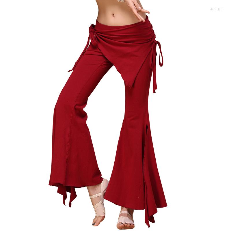 

Stage Wear Women Tribal Belly Dancing Dancewear High Waist Flare Trousers Practice Pants Womens Dance, Black