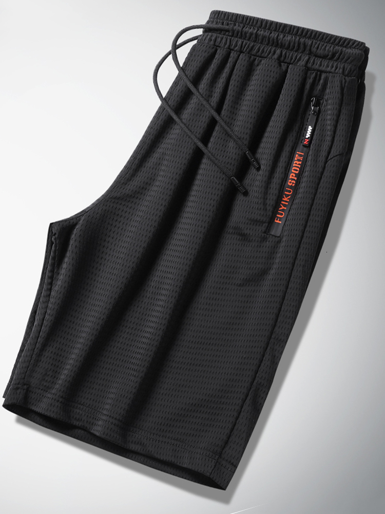 

Mens Shorts Summer Black Mesh Sweatshorts Men Sportswear Breathable Nylon Straight Short Breeches Plus Size Loose Casual Gym Shorts 8XL 9XL 230316, Black shorts a