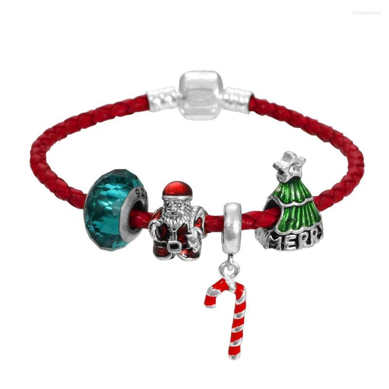 

Bangle 10pcs/lot Pendant Charm Bead Bracelet Christmas Festival Rope