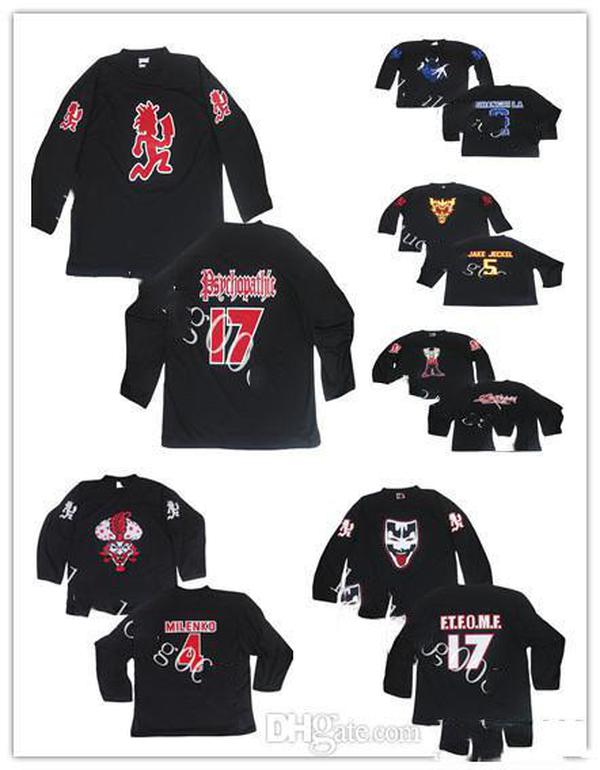 

custom jersey 5XL 6XL Insane Clown Posse Milenko Riddlebox Shangri Dope Jake Jeckel Hockey Jersey Embroidery Stitched Customize any number a, As show