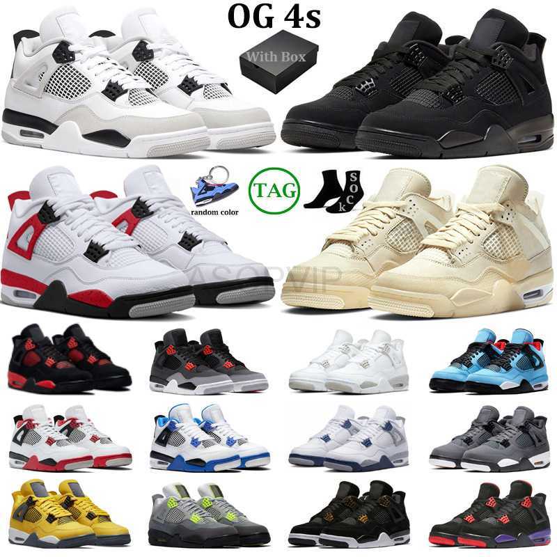 

designer shoes With Box Original Jumpman 4 4s Basketball Shoes Mens Womens Military Black IV Canvas Doernbecher Blue Thunder Black Cat Toro Bravo Sneakers sandal, 40-47 taupe haze
