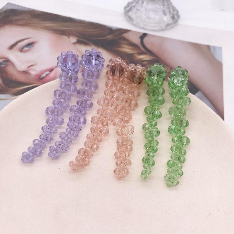 

Stud Earrings Acrylic Beads Long Big For Female Waving Jewelry