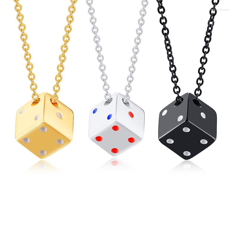 

Pendant Necklaces 2023 Trendy Accessories Stainless Steel Metal Cube Dice Hip Hop Style And Personalized Necklace Suitable For Men