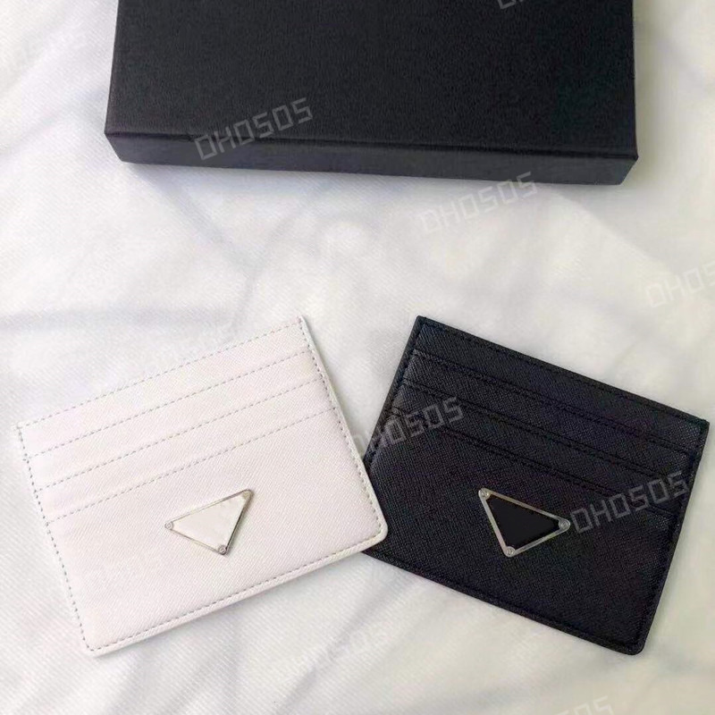 

Luxury P Designer Card Holders purse Fashion Womens Men Purses With Box Triangle Double sided Credit Cards Coin Mini Wallets Card Holders Business card