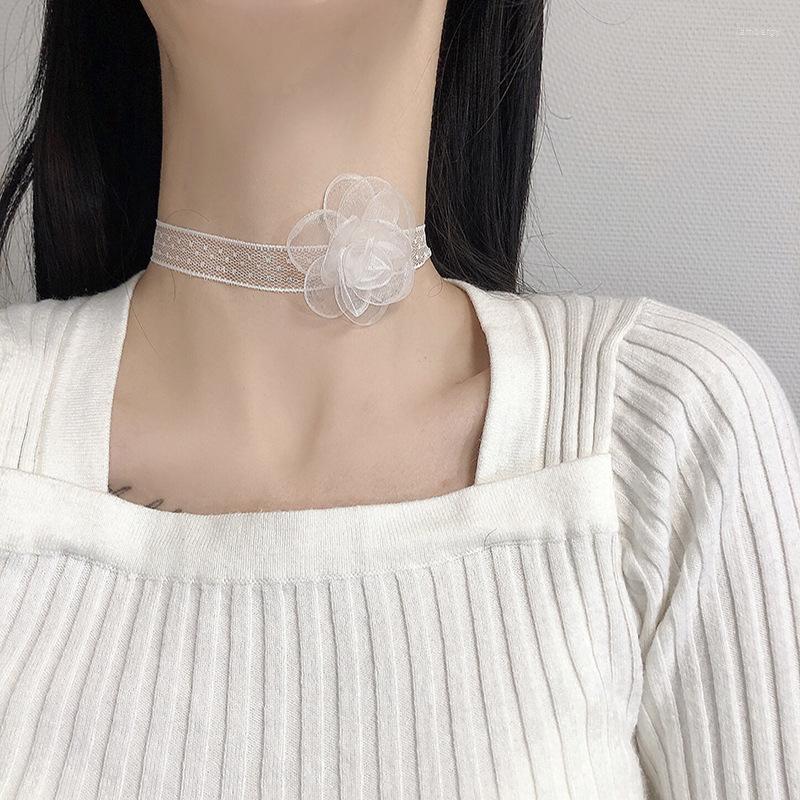 

Choker White Necklace Female Lace Flower Collar Neck Strap Girl Collarbone Chain Jewelry