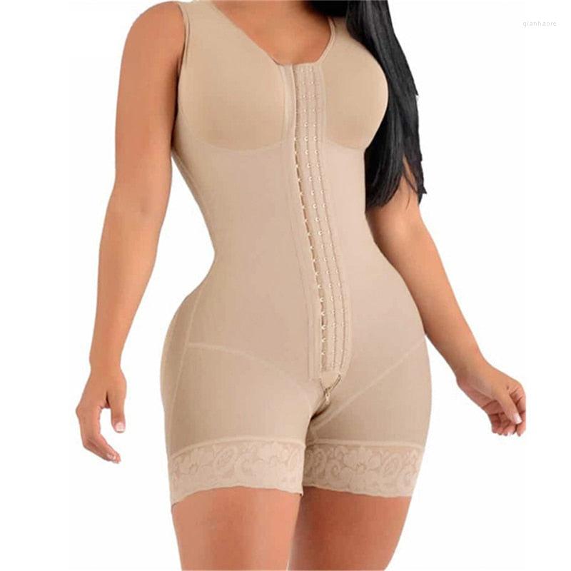 

Women' Shapers High Compression Fajas Colombianas Short Girdle With Brooches Bust For Daily And Post- Use Slimming Sheath Belly, Beige