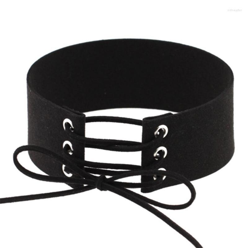 

Choker Bijoux Sexy Harajuku Lace Up Women Jewelry Punk Gothic Necklace Vintage Velvet Leather Collares Anime Necklaces&Pendants