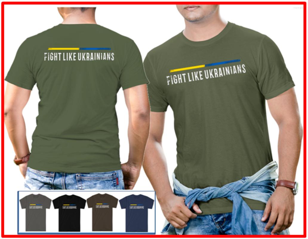 

Men' T Shirts Fight Like Ukrainians Political Men T-Shirt Short Sleeve Casual Cotton O-Neck Summer, Two side