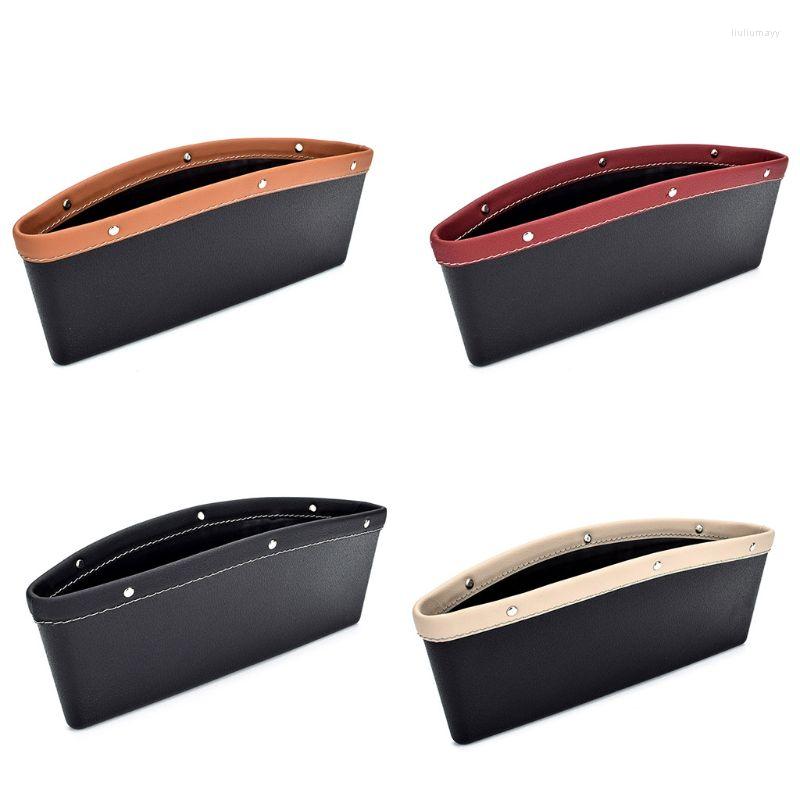 

Cosmetic Bags Car For Seat Pockets Filler PU Leather Organizer Storage Side Console Slit Pocke, Black