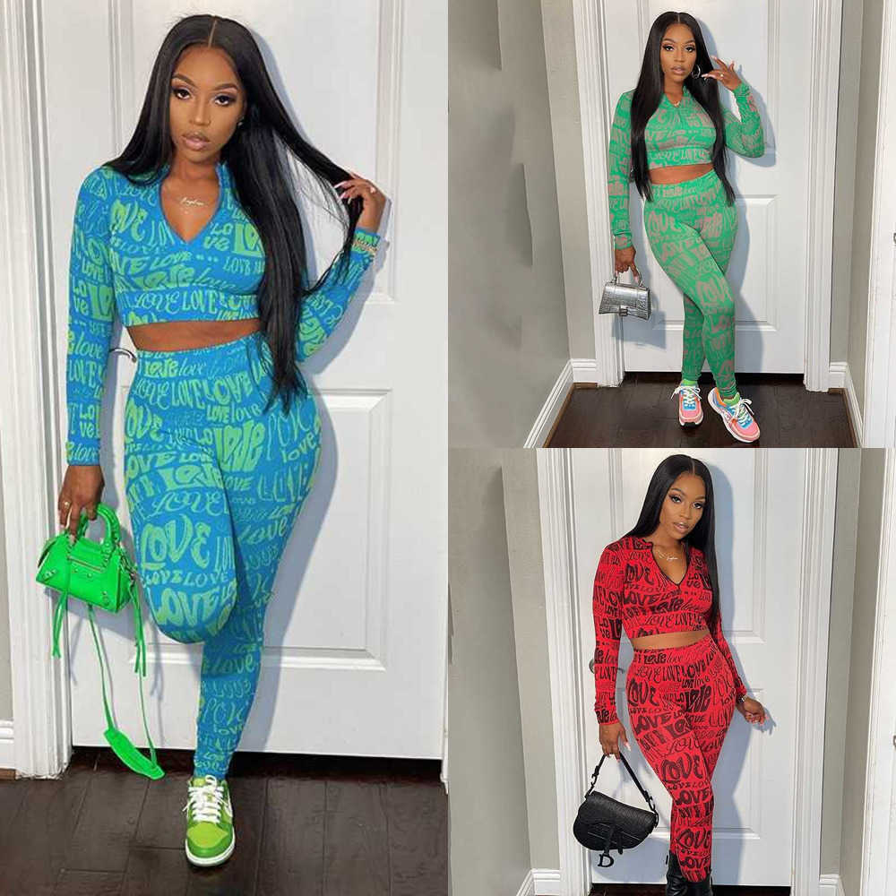 

Wholesale Designer Womens Printed Zipper Tracksuits Long Sleeve Open Navel Top Tight High Waist Leggings Two Piece Set Sportswear Casual Outfits Clothing, Red13