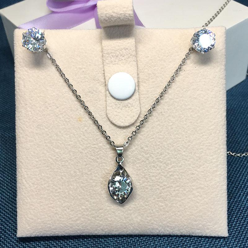 

Necklace Earrings Set Jiayijiaduo 2023 Water Drop CZ S90 Necklace&Earrings Wedding Jewelry For Women Party Sets, Picture shown