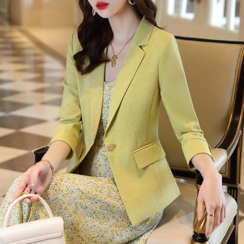 

Women's Suits & Blazers Early Spring Products Korean Fashion Commuter Small Suit Jacket Thin Top Cotton CasualWomen's, White