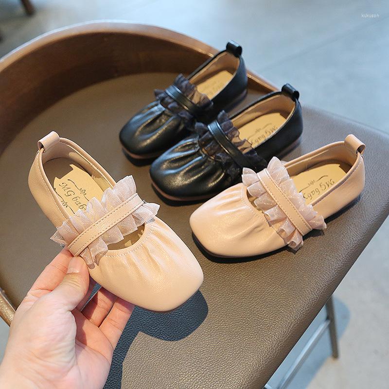 

Athletic Shoes Princess Dress For Girls Rubber Soft Sole Small Leather Cute Solid Mesh Floral Anti-Slippery Children Sandals Pretty, Black