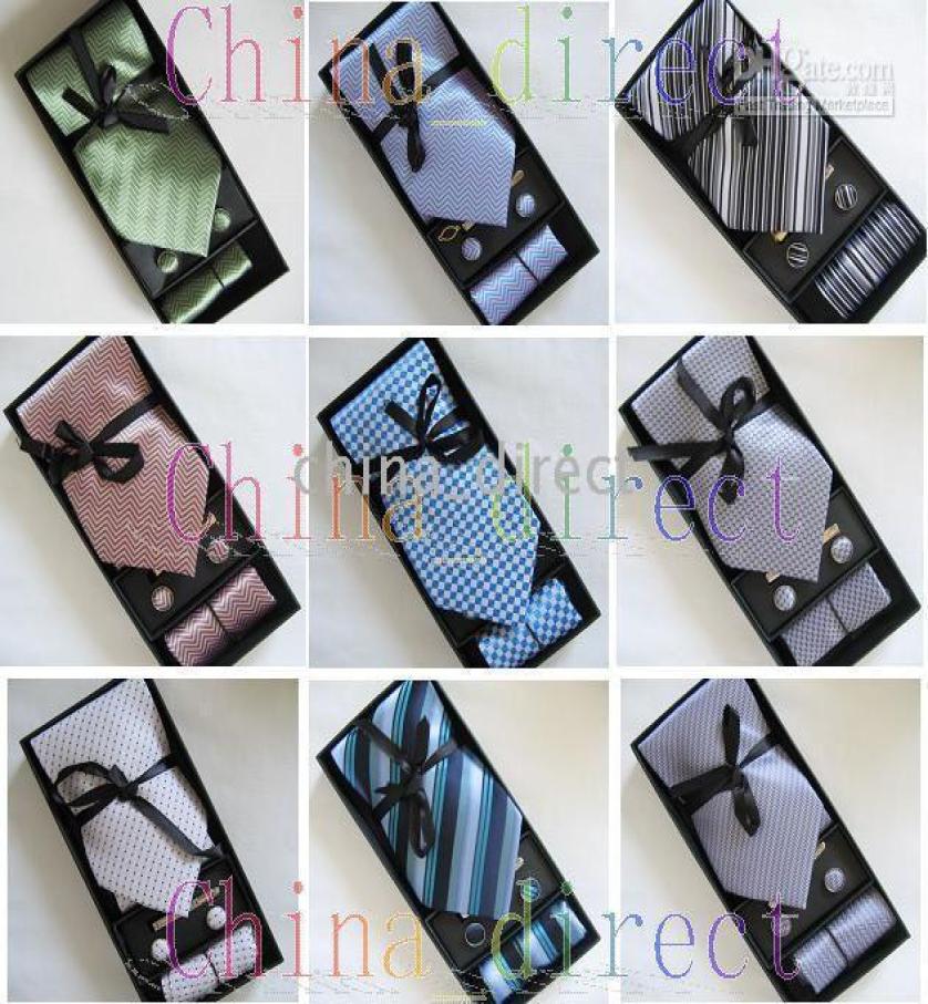 

Silk Polyster TIEHANKYCUFFLINKStie bar tie cuff link Necktiescuff button 13189558879