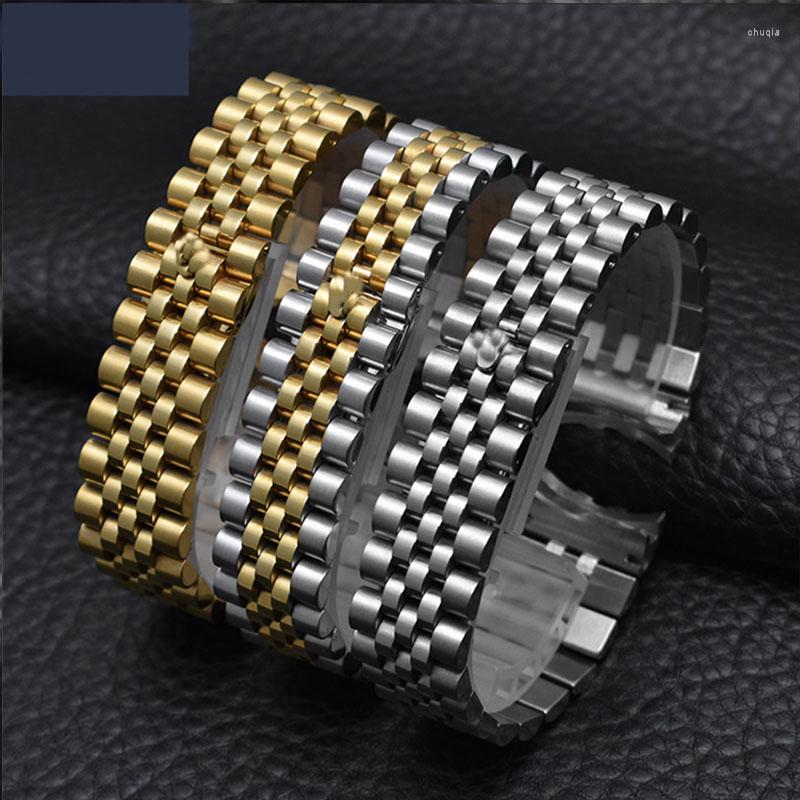 

Watch Bands Accessories Steel Strap Male 13mm17mm20mm Sports For Luxury Series Five Beads Full Solid Women Band