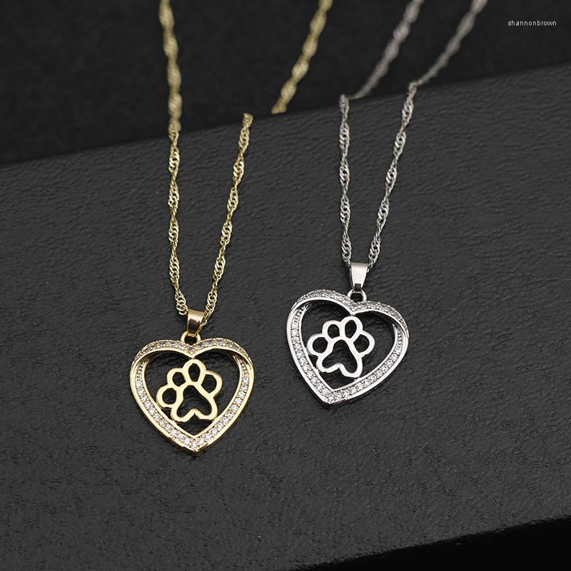 

Pendant Necklaces Zhijia Top Brand Female Necklace Heart Shape Crystal Rhinestone Animal Print Jewelry Gifts