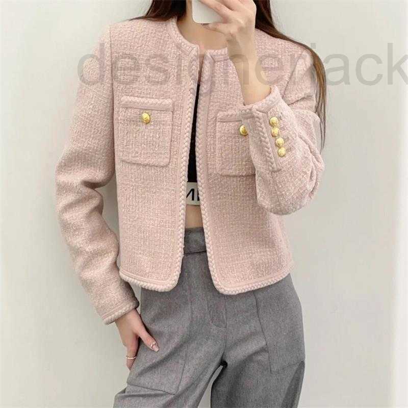 

Women' Jackets designer Early Spring 2023 New Little Fragrance French Versatile Pink Wool Woven Tweed Short Coat Women 0LQ4, Pink4