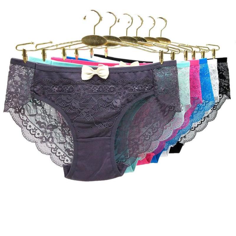 

Women's Panties BOYSWE 5 Pcs/lots Underwear Sexy Lace Lingerie Female Briefs Transparent Panites For Woman  L XL 89408, Multi