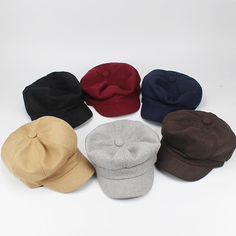 

Berets Fashion Spring Summer Beret Sboy Cap Unisex Vintage Peaky Outdoor Sport Hats Visor Octagonal Casual Women Cotton Flat HatBerets, Black