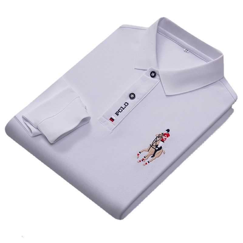 

Men's Polos Fashion Embroidery Men's Long Sleeve POLO Shirt Business Casual Men's Lapel Shirt 230317, Light blue
