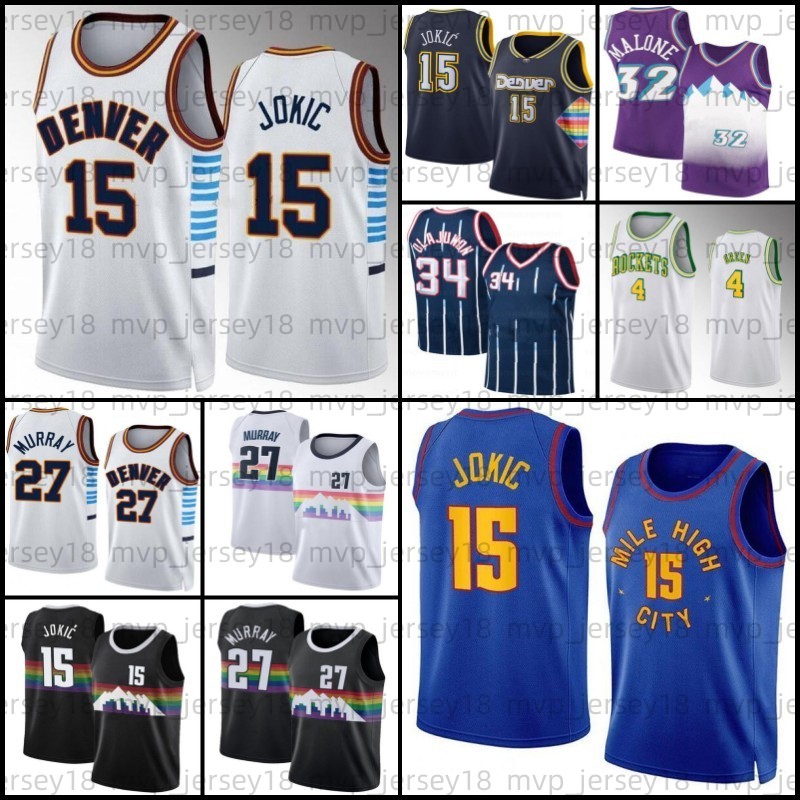 

Jokic Jalen 4 Green Rocket Denvers Nugget Basketball Jersey 15 Jamal Murray New 27 Nikola White men, Men jersey