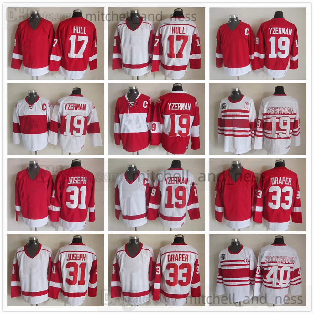 

Movie Vintage Hockey Jersey Retro CCM Embroidery 19 Steve Yzerman Jersey 31 Curtis Joseph 33 Kris Draper 40 Henrik Zetterberg 17 Brett Hull Jerseys, Aspicture (with team name)