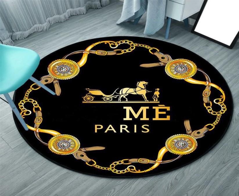 

Luxurys Round Mat Designers Hallway Absorb Water Bathroom Carpets With Letters Kitchen Mats Entrance Living Room Rugs Decorative C4786979, H1