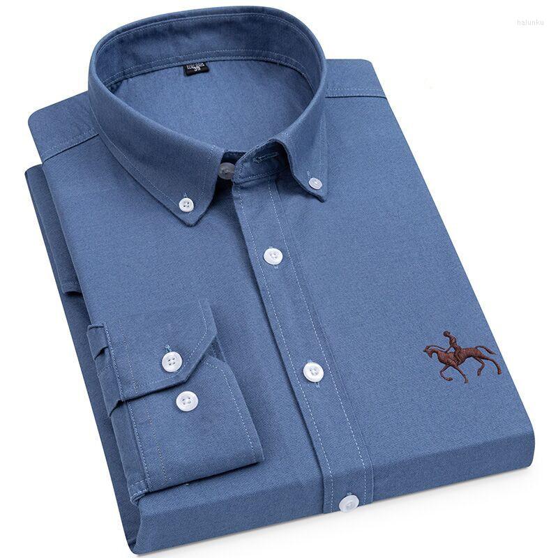 

Men's Casual Shirts Cotton Long Sleeve Plaid Button Down Collar Checkered Oxford Slim Fit Men High Quality Dress Shirt, 1911