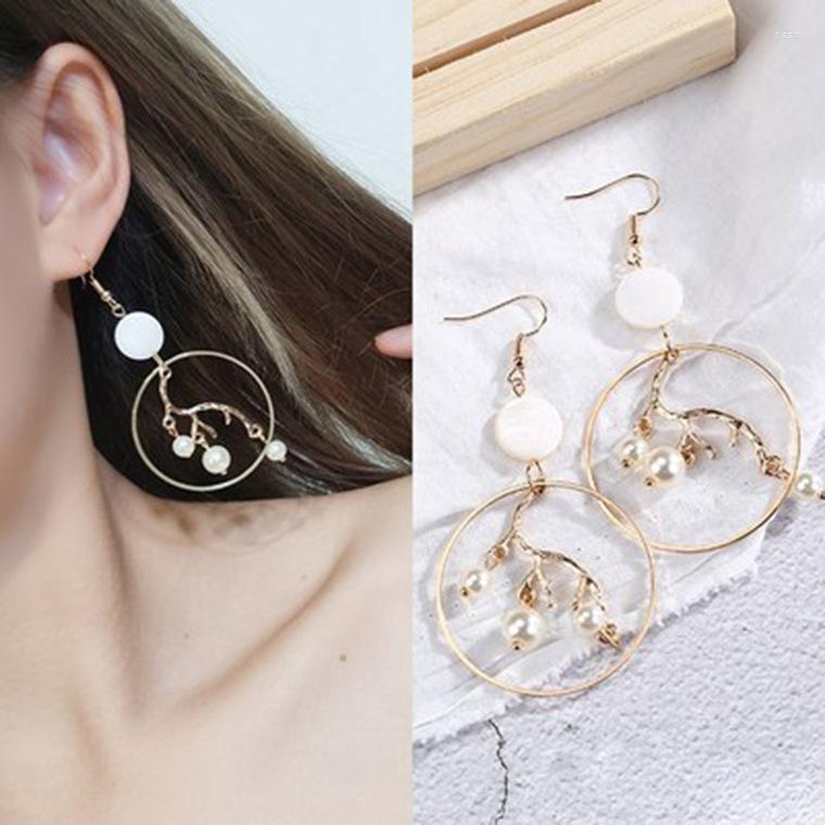 

Stud Earrings 2023 Tide Korea Shell Small And Simple Branch Temperament Joker Long Women