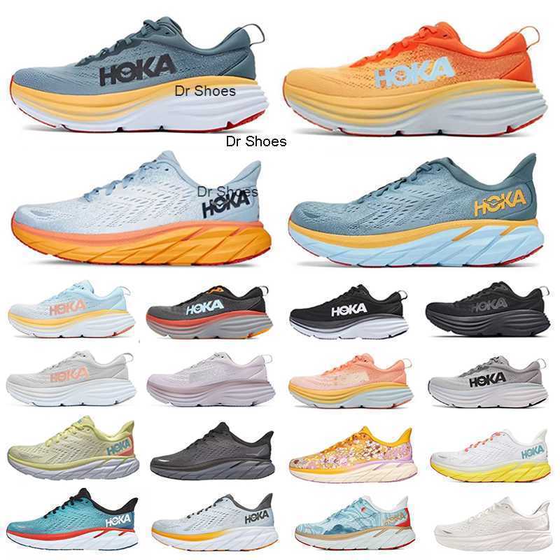 

HOKA ONE Bondi 8 Running Shoes Clifton 8 black white training Sneakers Designer Women Men summer Orange Amber Yellow Goblin Blue Free People