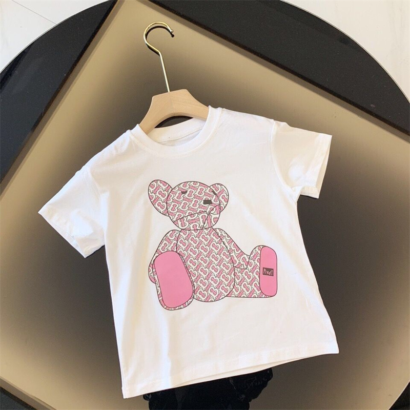 

Baby Boy and Baby Girl Luxury T-shirt Fashion designer children's T-shirt Summer T-shirt top with alphabet Wavy stripe printed children's clothes 100cm-150cm a121