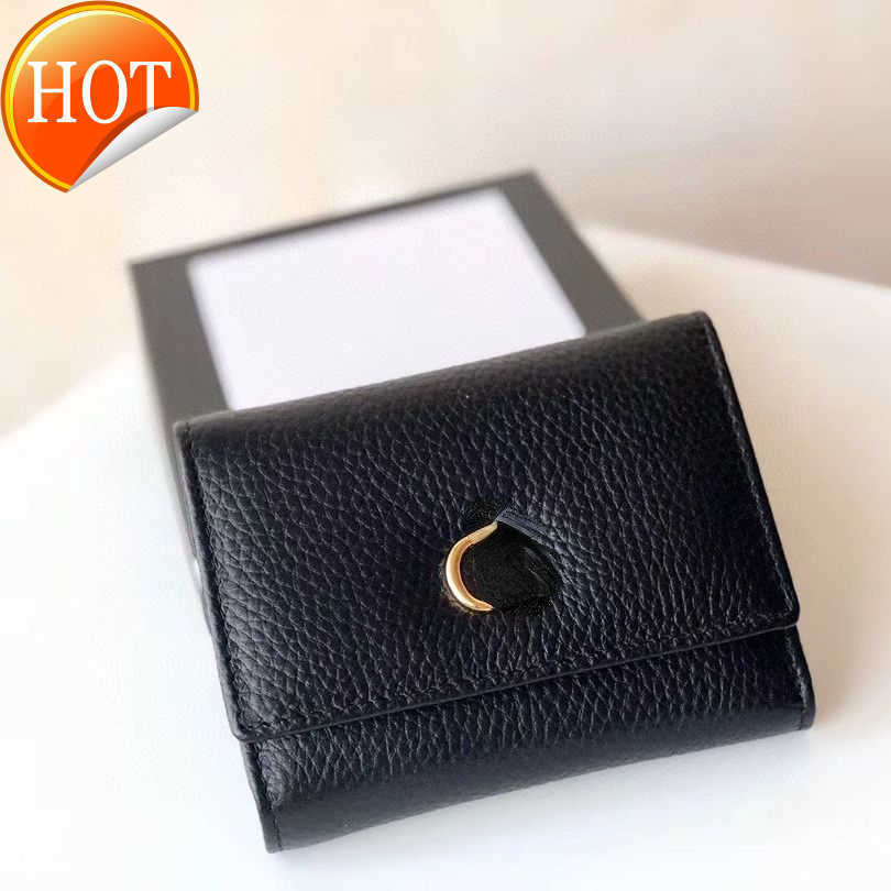 

Luxury Brand Designer Change Purse Card pack Handbag Women's Leather Short Double Fold Cowhide Thin Black Red Fashion Versatile Lightweight Cute Factory Direct Sale