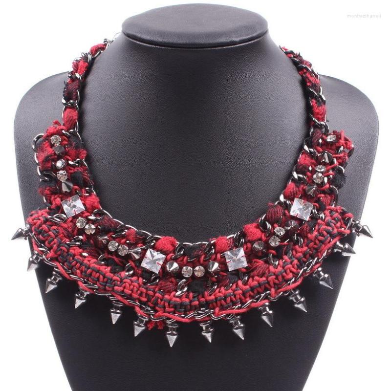 

Chains Fashion Brand Design Wholesale Rope Braided Chain Necklace Spike Pendant Chunky Statement For Women