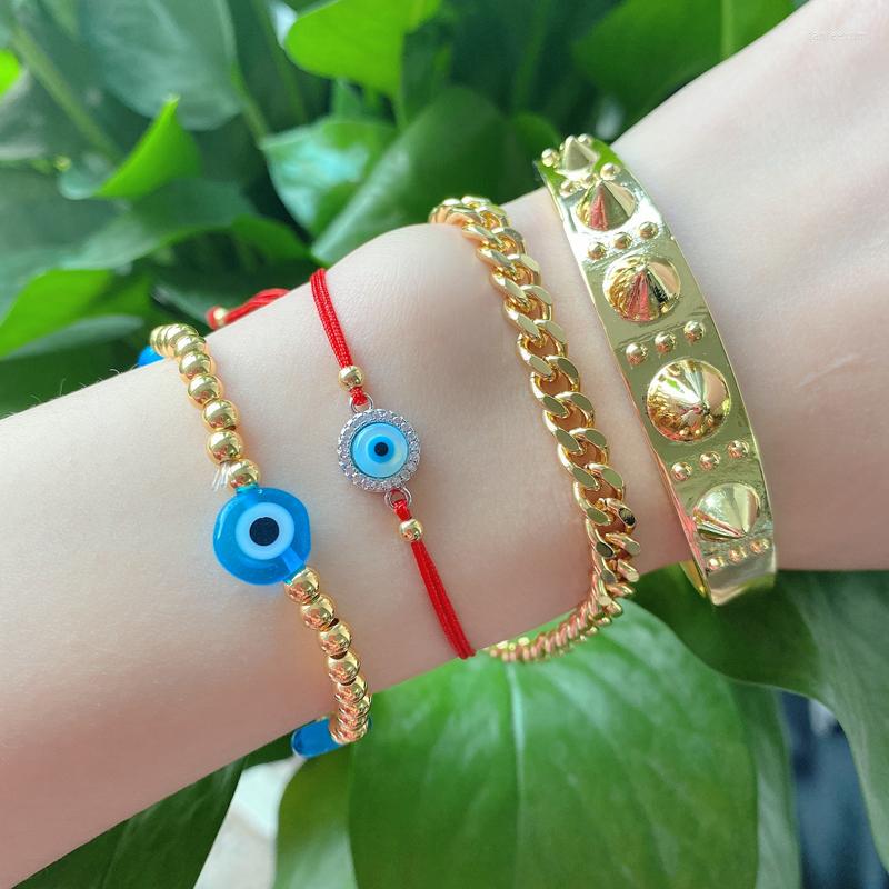 

Bangle 5Pcs/lot Woman Gift 2023 Friendship Eey Beads Rivet Bangles Bracelet