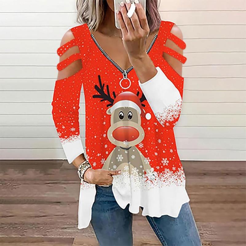 

Women's Blouses Xmas T-shirt 3D Cutting Versatile Spring Casual Loose Christmas Print Pullover Blouse Elastic Women For Trip, Purple