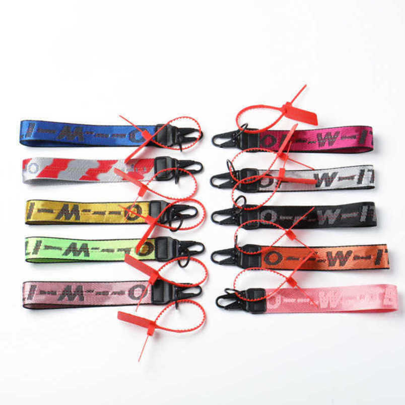 

Offs Classic Luxury Key Rings Brand Keychains Clear Rubber Jelly Letter Print Keys Ring Fashion Men Women Canvas Keychain Camera Pendant Belt 3.5x25cm Keyring Dlvj