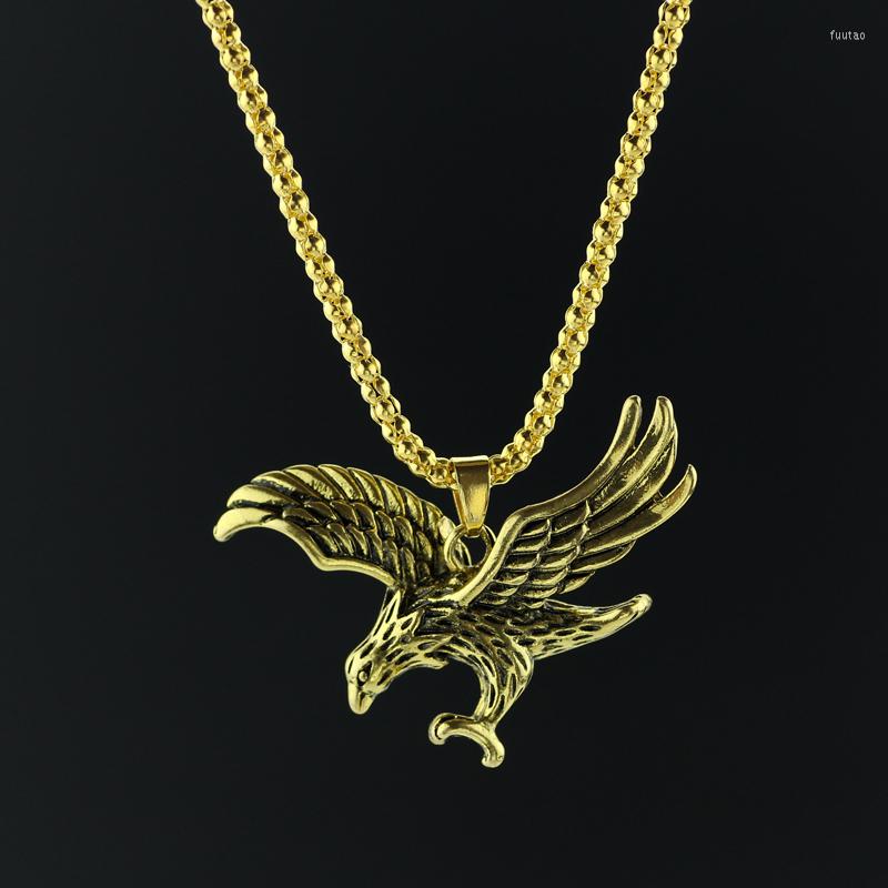 

Pendant Necklaces Cool Eagle Statement Necklace Pendent Alloy Men Jewelry Hawk Animal Charm & Chain Vintage Punk Drop